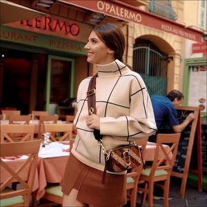 Chicwish Grid Turtleneck Sweater